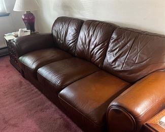 Leather couch and love seat