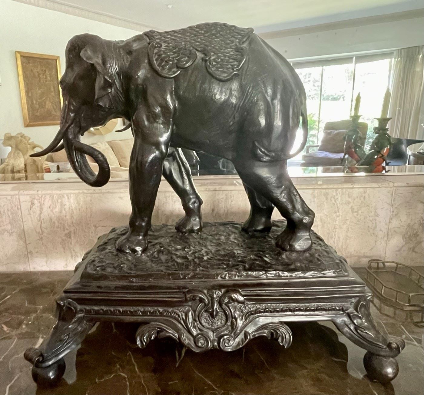 Maitland Smith bronze elephant