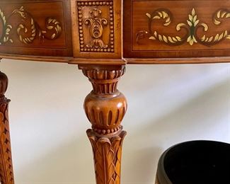 Maitland Smith carved demilune table