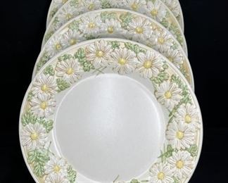 4- 10.5" Metlox Poppy Trail Daisy Dinner Plates