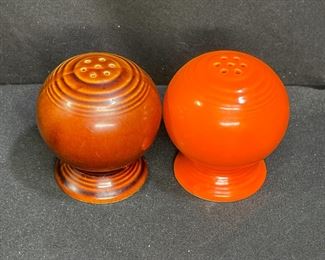 Brown and Orange VTG Fiestaware salt and pepper