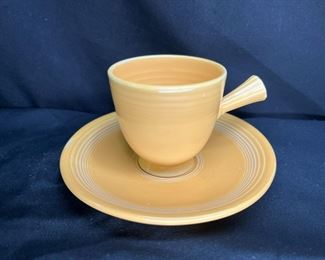 VTG Yellow Fiestaware Stick Demitasse & Saucer
