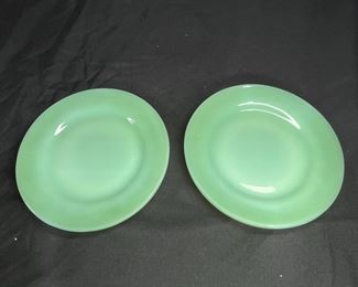2 Fire-King Oven Ware Jadeite 5.5" plates