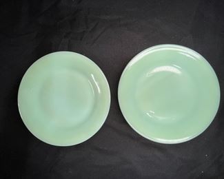 2 Fire-King Oven Ware Jadeite 5.5" plates