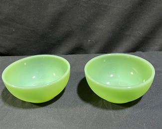 Two 5" Fire-King Jadeite Bowls