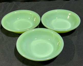 3 Fire-King Jadeite Berry Bowls