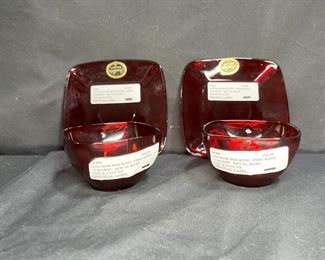 Anchor Hocking Charm Ruby Red Cups & Saucers