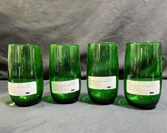 5 Fire-King Charm Forest Green Tumblers