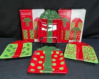 8 Fitz & Floyd Kringle Christmas Snack Plates