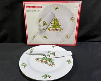 Holiday Hostess Christmas 2 Piece Cake Set