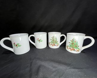 Set of 4 Holiday Hostess Christmas Mugs