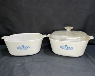 2 Corningware Corn Flower 2.5 Qt Cassarole
