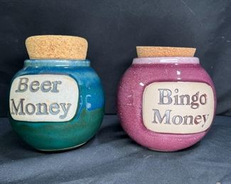 Tumbleweed Pottery Beer Money & Bingo Money Jars