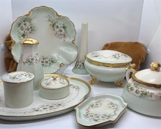 Hand painted vanity set