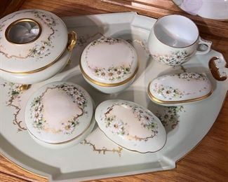 Hand painted vanity set