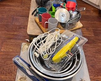 Lots of vintage kitchen utensils