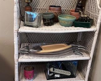 Vintage White Wicker Shelf