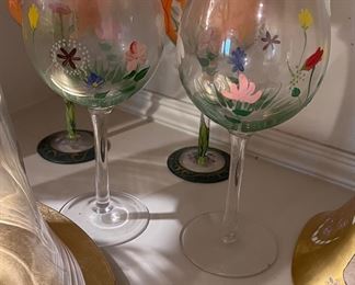 Hand-painted wine glasses