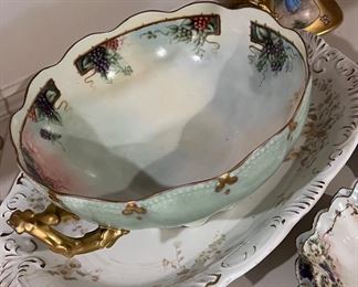 Beautiful green Limoges Bowl