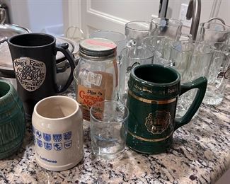 Tons of barware. Mugs. Glasses and lots of gadgets!