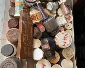 Vintage jars with enamel paint collection