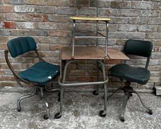 An extensive collection of vintage and antique tables and chairs!