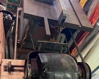 Large vintage table saw with stand