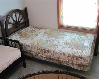 Twin bed with wood head & foot boards