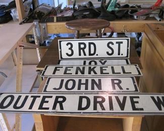Classic Detroit street signs