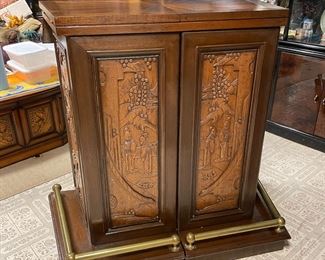 Japanese carved dry bar in folded position 