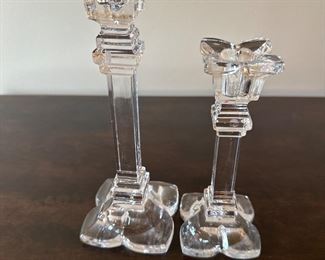 Tulip candle clear glass candle holders
