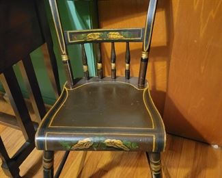 Wood Tole Painted Chair