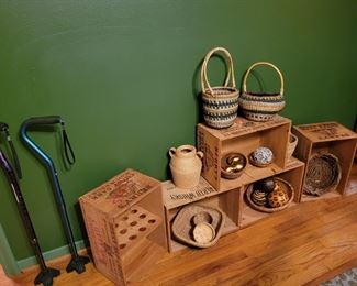 Vintage Boxes, Baskets and Collectibles 