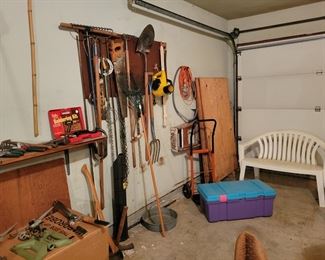 Tools and White Plastic Bench