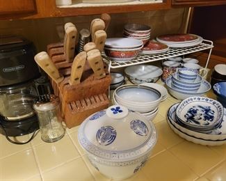 Coffee Pot, Knives and Dishes