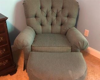 Overstuffed Chair and Ottoman 