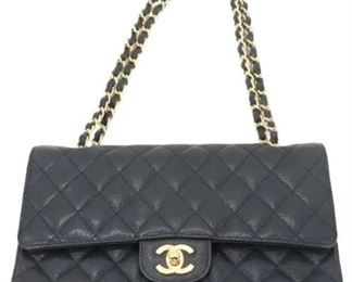 29 Chanel Black Leather Handbag