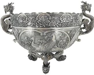 71 Chinese Export Silver Centerpiece Bowl, 106 ozt