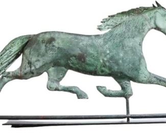 870 Rare Folk Art Cushing Zinc Equestrian Weathervane