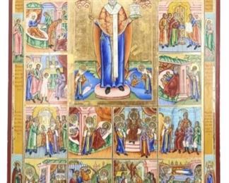 885 Monumental Early 20th C. Russian Orthodox Icon