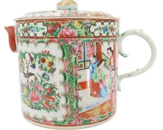 1013 Fine Chinese Rose Medallion Porcelain Marmite