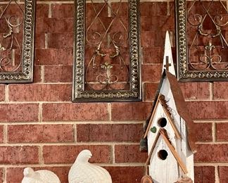 Vintage Bird Figurines, Birdhouse