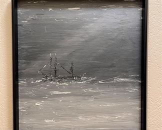 Original Boat Painting by Clay
