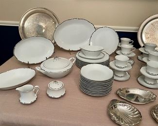 Vintage Fine Seyei “Majesty” China Set Japan, Silverplate