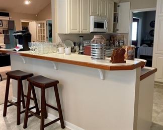 Wood Saddle Bar Stools