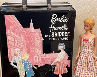 Vintage 1964/65 Barbie Francie and Skipper Doll Trunk, 1962 Mattel Midge Barbie Doll