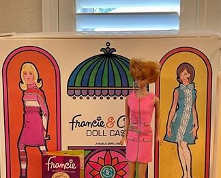 Vintage  1966 Francie & Casey Doll Case, 1962 Mattel Midge Barbie Doll 