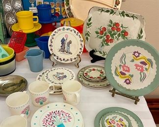 Vintage Chilton Globe Inc. Children’s Dishes, Vintage Tin Children’s Dishes, American Greetings C. 1984 Children’s Dishes