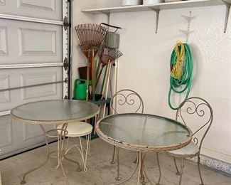 Vintage Bistro Tables, Yard Tools