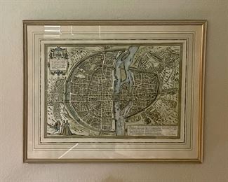 Map of 1572 Paris by Georg Braun 